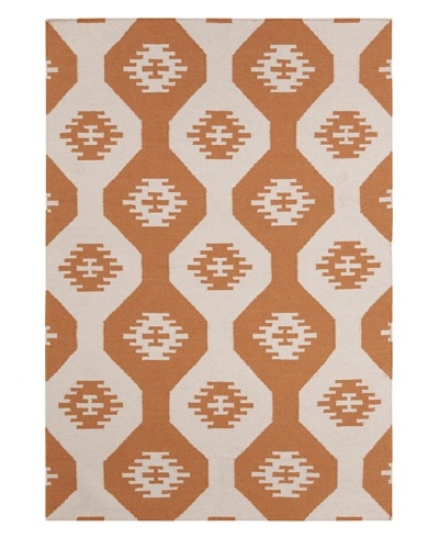 Chandra Allman Rug, Beige/Orange, 5' x 7'