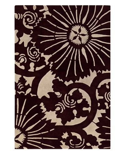 Chandra Counterfeit Studio Hand Tufted Wool Rug [Chocolate/White]