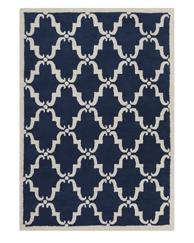 Chandra Iris Hand-Tufted Rug, Blue/White, 7′ x 10′