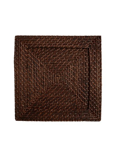 Charge It! by Jay Set of 4 Rattan Charger Plates, Brown, 13 x 13