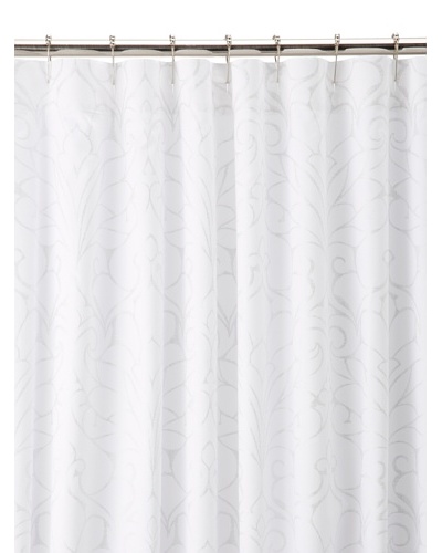 Charisma Samara Shower Curtain, White/Silver, 72 x 72