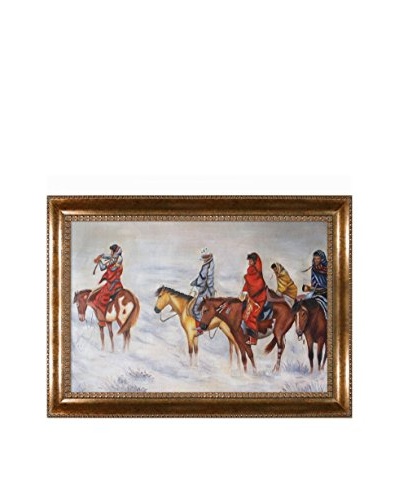 Charles Marian Russell “Lost In A Snowstorm” Oil Painting