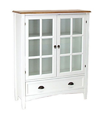 Charleston Bookcase With Glass Door, White