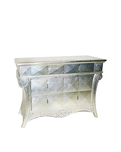 Charleston Geometric Chest, Silver Leaf