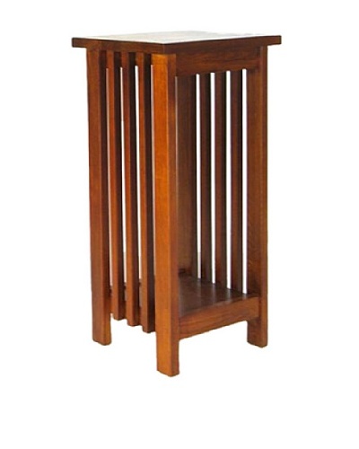 Charleston Flower Stand, Oak Finish