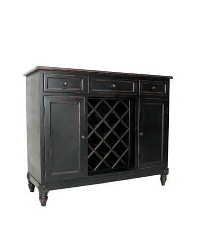 Charleston Sideboard with Wine Rack, Antique Black