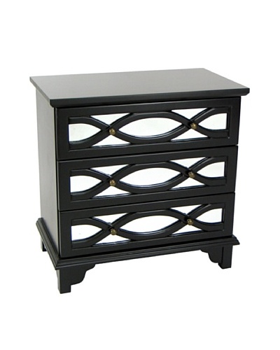 Charleston Tanner Mirror Chest, Black