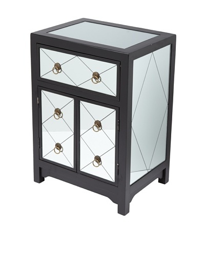 Charleston Mirror Chest, Black