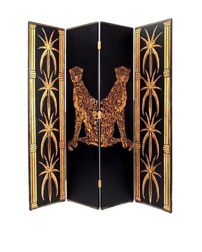 Charleston 4-Panel Leopard Screen, Multi