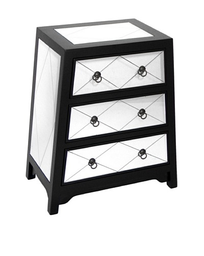 Charleston Tanner Mirror Chest, Black