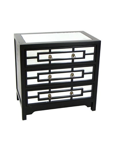 Charleston Tanner Mirror Chest, Black