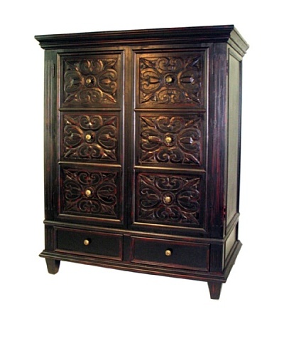 Charleston Benfu TV Armoire/Cabinet, Antique Black