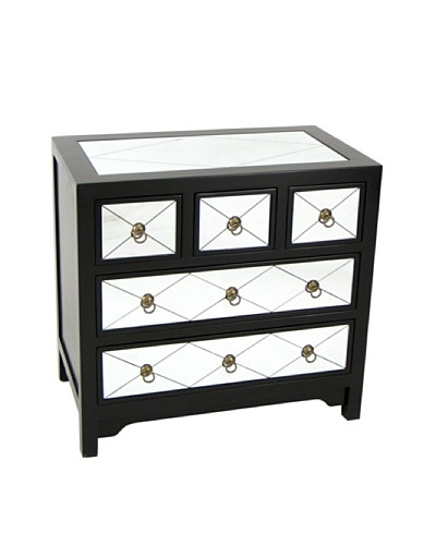 Charleston Tanner Mirror Chest, Black