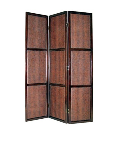 Charleston Faux Leather Screen, Dark Brown