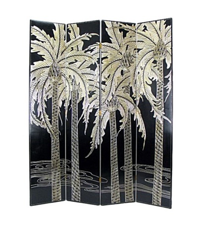 Charleston Palm Screen, Black/Silver