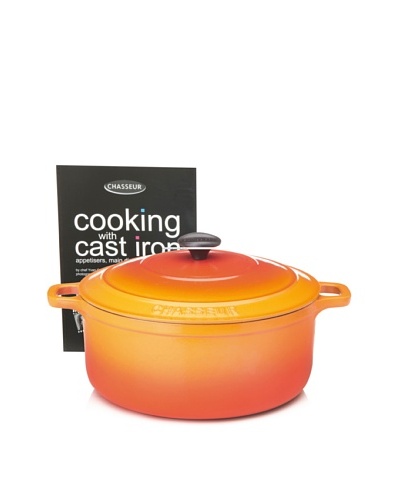 Chasseur Round Cast Iron Casserole with Lid [Orange Flame]
