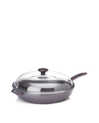Chasseur 2.5 Qt Double-Enameled Cast Iron Fry Pan with Lid [Eggplant]