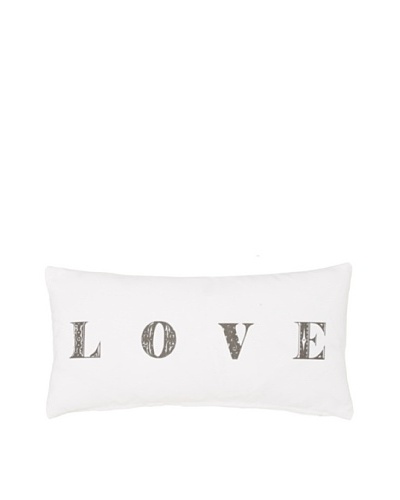 Chateau Blanc Love Pillow, White, 10 x 20As You See