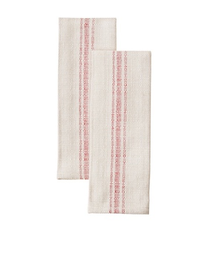 Chateau Blanc Set of 2 Buttermilk Cafe Towels, Red