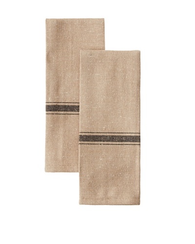 Chateau Blanc Set of 2 Black & Tan Cafe Towels