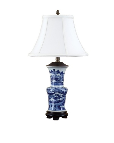 Oriental Danny Porcelain Lamp, Blue/White