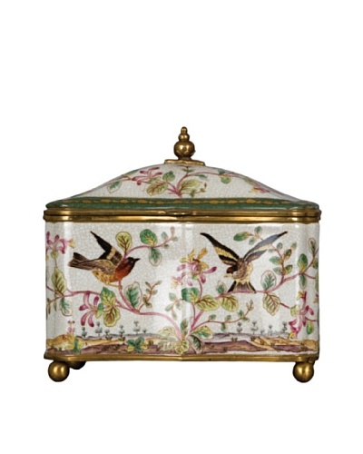 Oriental Danny Porcelain Box with Willow Bird