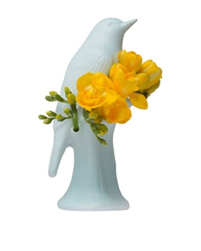 Chive Baby Blue Porcelain Bird Vase