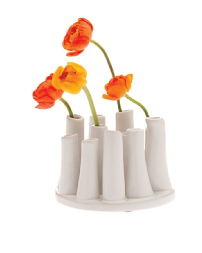 Chive Pooley 2 White Multi-Tube Round Vase