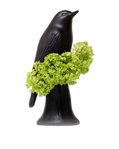 Chive Black Porcelain Bird Vase
