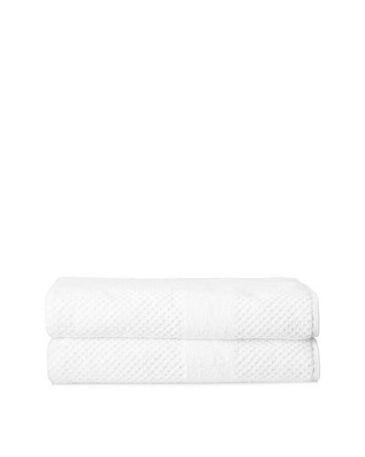 Chortex Set of 2 Honeycomb Bath Sheets, White