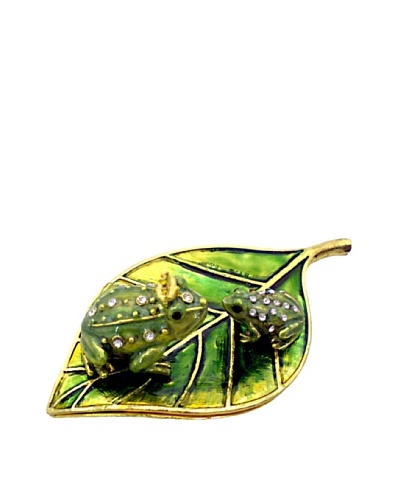 Ciel Frogs On Leaves Trinket Box