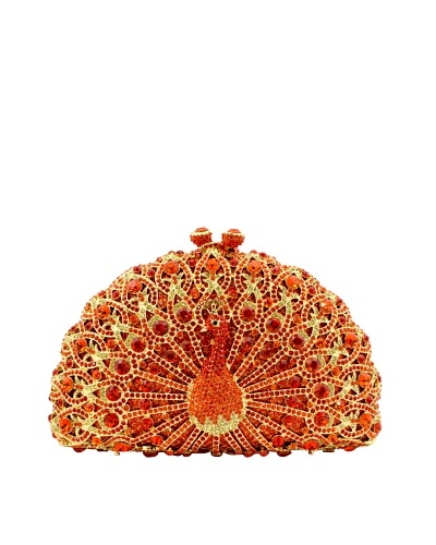 Ciel Collectables Bejeweled Peacock Handbag, Gold and Red