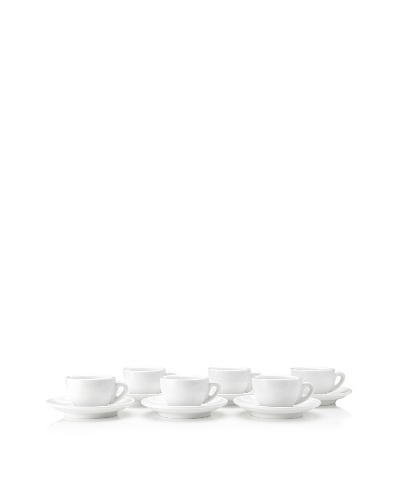 Cilio Premium Set of 6 “Roma” Espresso Cups, White