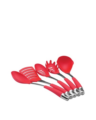 Circulon Nylon 5-Piece Kitchen Essentials Tool Set, Red