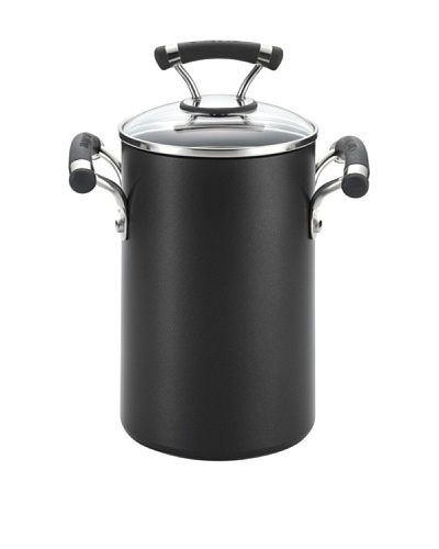 Circulon Contempo Hard-Anodized Non-Stick Covered Asparagus Pot with Steamer Basket, Black, 3.5-Qt.
