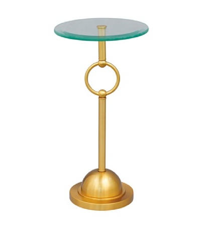 City Scape Logan Accent Table, Brass