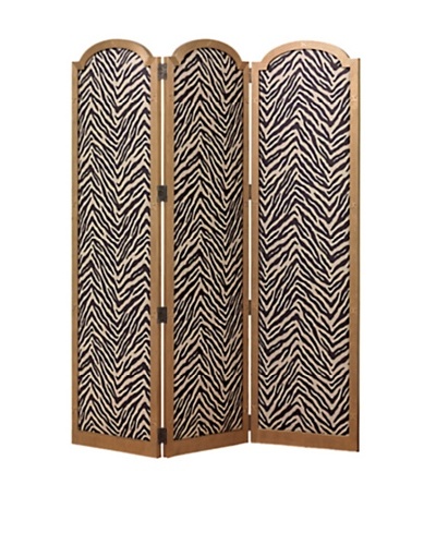 City Scape Ava 3-Panel Screen, Gold/Black