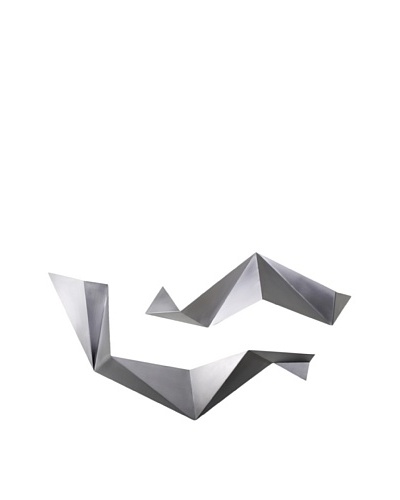 C'Jere by Artisan House Set of 2 Origami Brushed Steel Wall Installation