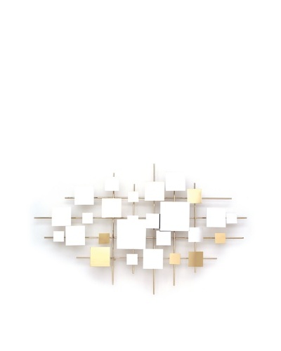 C’Jere by Artisan House “Multiples Mirror” Wall Sculpture with Reflective Brass Accents