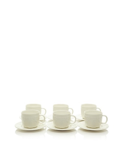 Classic Coffee & Tea Set of 6 Sweater Collection 3.5-Oz. Espresso Cups & Saucers
