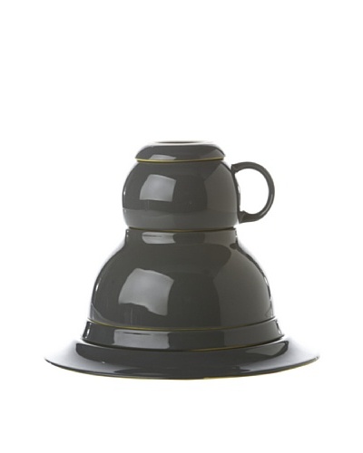 Classic Coffee & Tea Botero Dinner For One Set, Dark Grey/Yellow