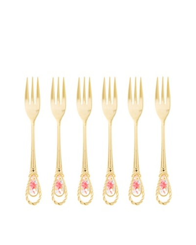 Classic Coffee & Tea Set of 6 Gold-Plated Forks, Imperial