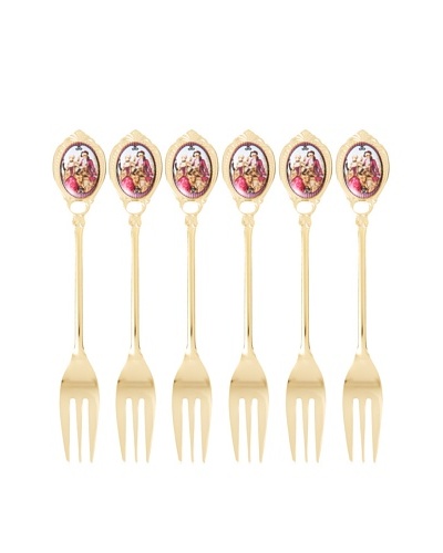 Classic Coffee & Tea Set of 6 Gold-Plated Cake Forks-538/1517F