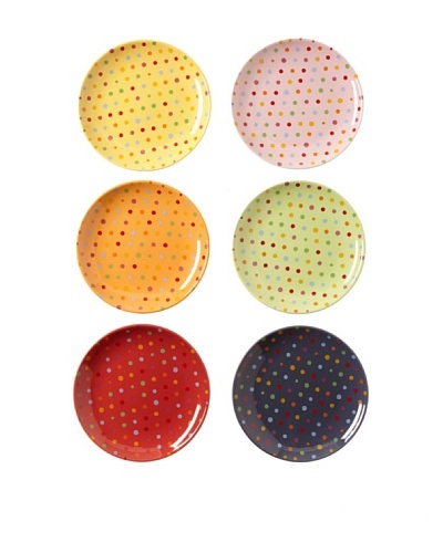 Classic Coffee & Tea Set of 6 Polka-Dot Dessert Plates