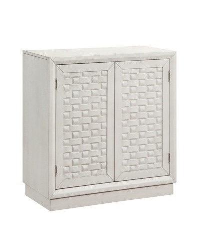 Coast to Coast Basketweave Cabinet, Antique White