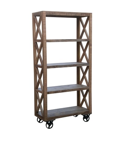 Coast To Coast Trolley Bookcase, Natural Mango