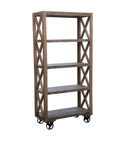 Coast To Coast Trolley Bookcase, Natural Mango