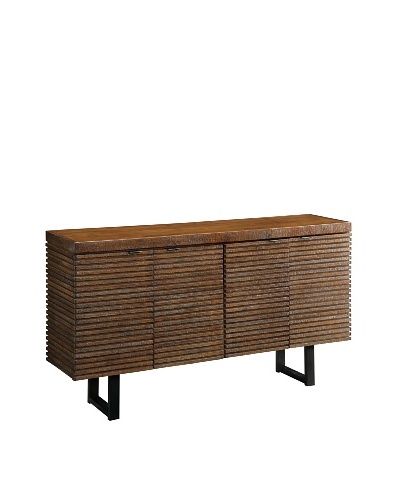 Coast to Coast Slatted Credenza, Brown