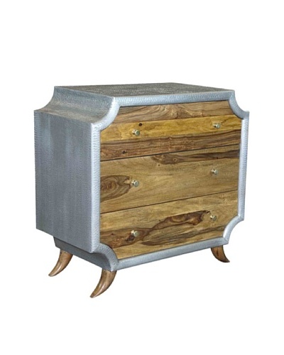 Coast To Coast Kingston 3 Drawers Chest, Silver/Brown