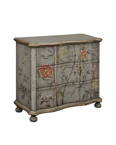 Coast to Coast Floral Bird Chest, Grey